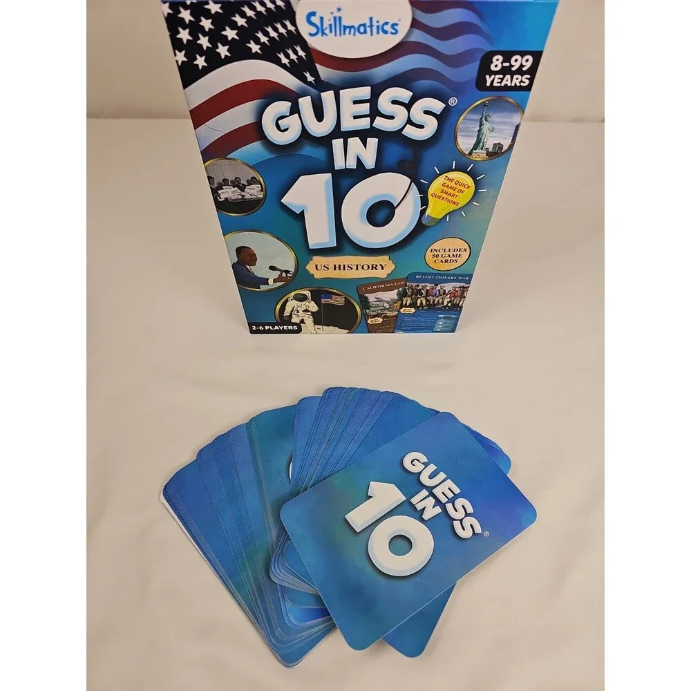 Skillmatics Guess in 10 US History Educational Card Game 2-6 Players Ages 8+